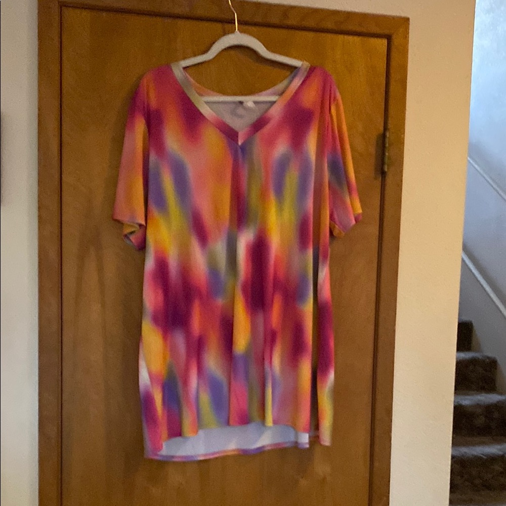 Pink and Orange Relaxed Graphic Tee